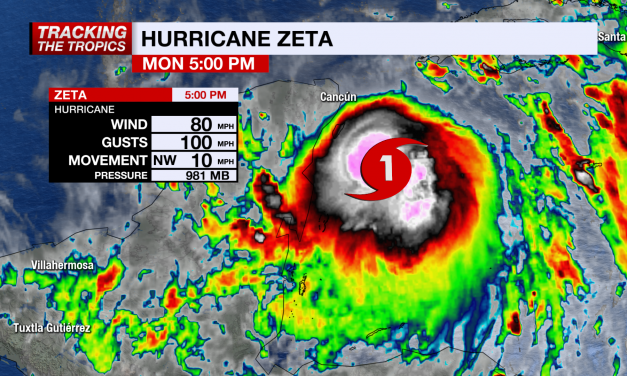“Zeta” se fortalece a huracán rumbo a Quintana Roo y Yucatán