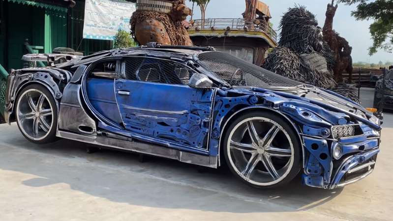 Este Bugatti Chiron hecho con chatarra es una verdadera obra de arte