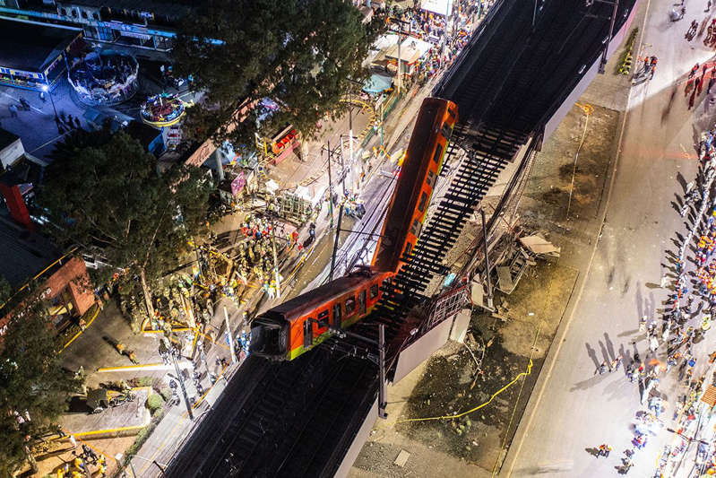 Las imágenes impactantes del desplome de un tramo de la Línea 12 del Metro de la Ciudad de México
