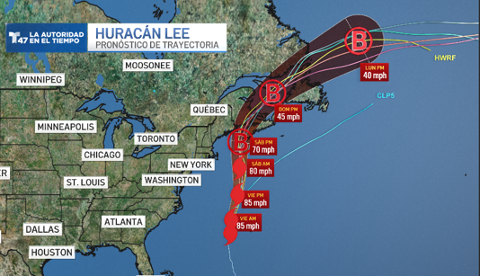 El huracán Lee llegará al área triestatal de NYC este fin de semana: lo que debe saber