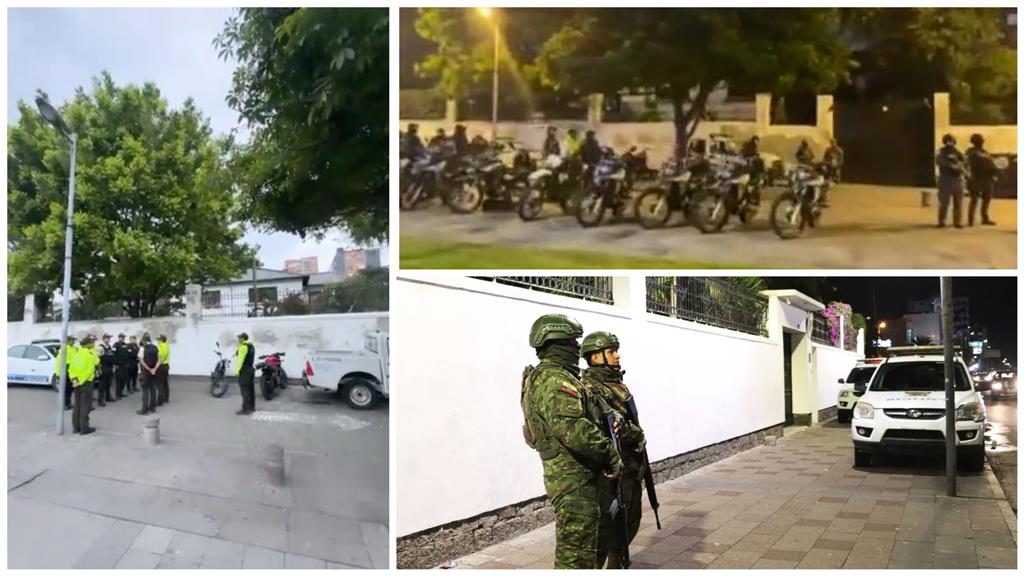 Contingente policial y militar rodea embajada de México en Ecuador